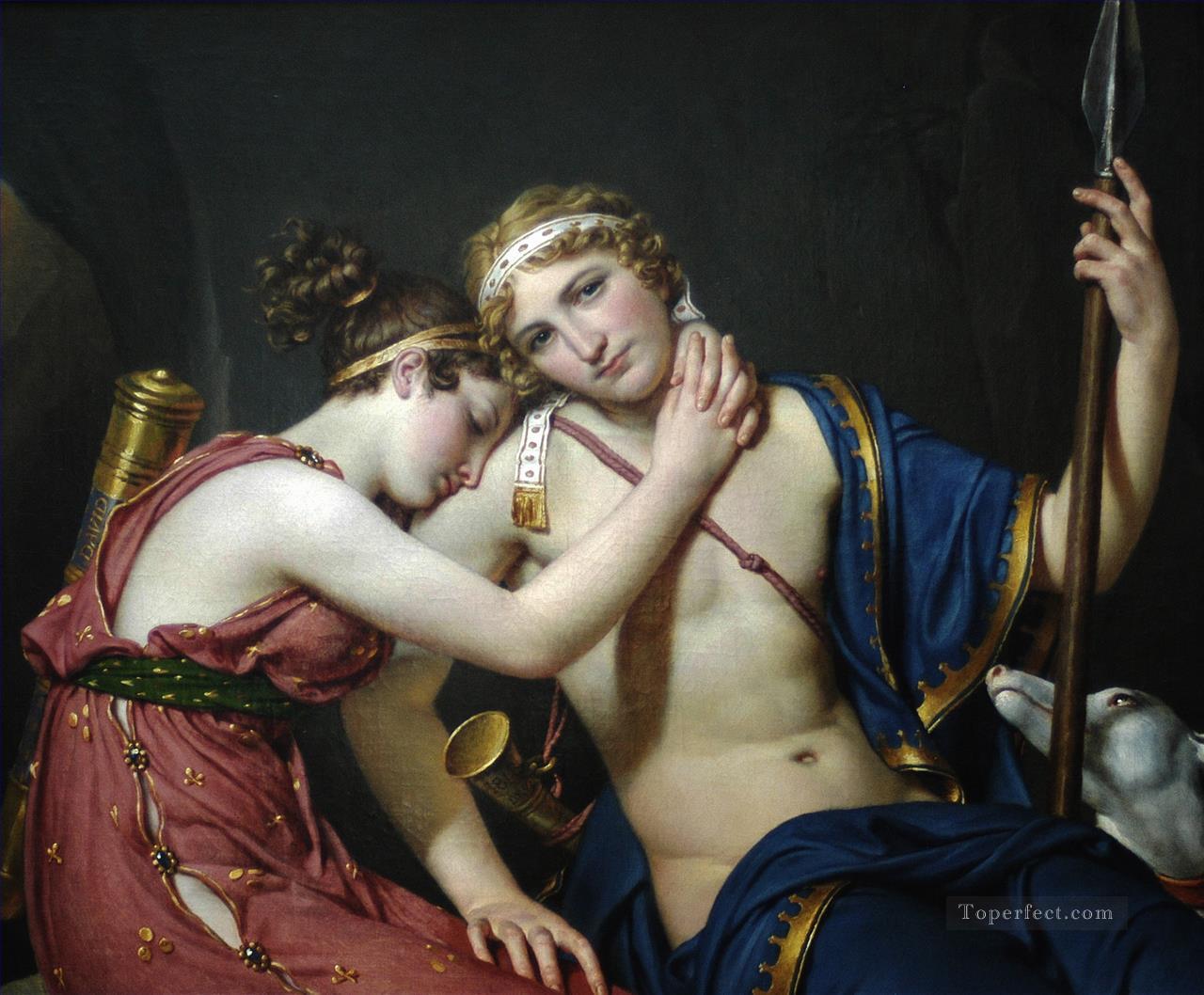 La despedida de Telémaco y Eucharis Jacques Louis David desnudo Pintura al óleo
